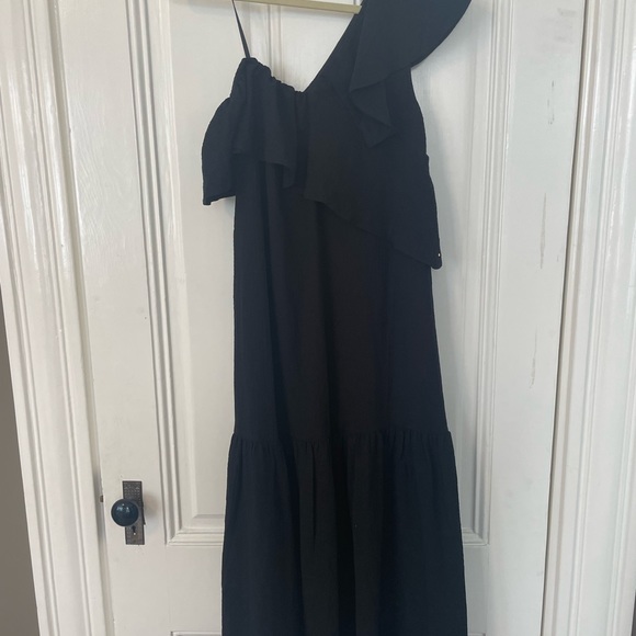 NWT Cuyana Maxi Flounce Dress - Black; size Medium - Picture 3 of 5